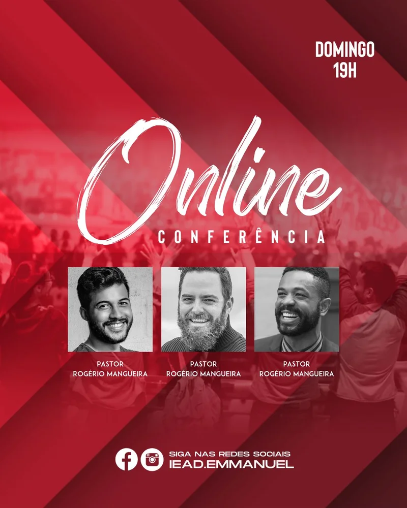 Conferência Online | Culto Online | Arte para Igreja Editável no Canva | Cartaz Conferência Online | Culto Online | Arte para Igreja Editável no Canva | Cartaz