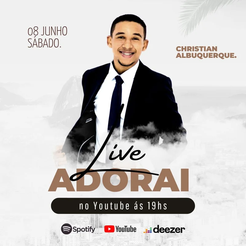 Live Adorai – Ao Vivo no YouTube às 19h | Culto Online | Arte para Igreja Editável no Canva | Feed Live Adorai – Ao Vivo no YouTube às 19h | Culto Online | Arte para Igreja Editável no Canva | Feed