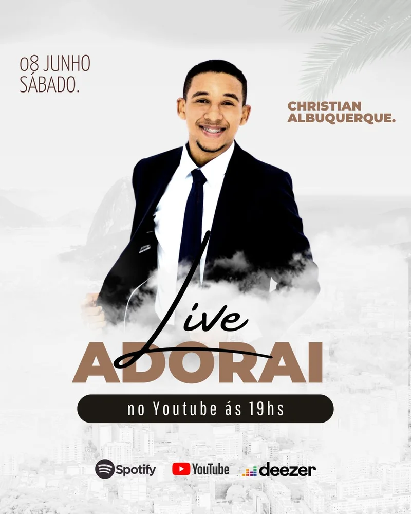 Live Adorai – Ao Vivo no YouTube às 19h | Culto Online | Arte para Igreja Editável no Canva | Cartaz Live Adorai – Ao Vivo no YouTube às 19h | Culto Online | Arte para Igreja Editável no Canva | Cartaz