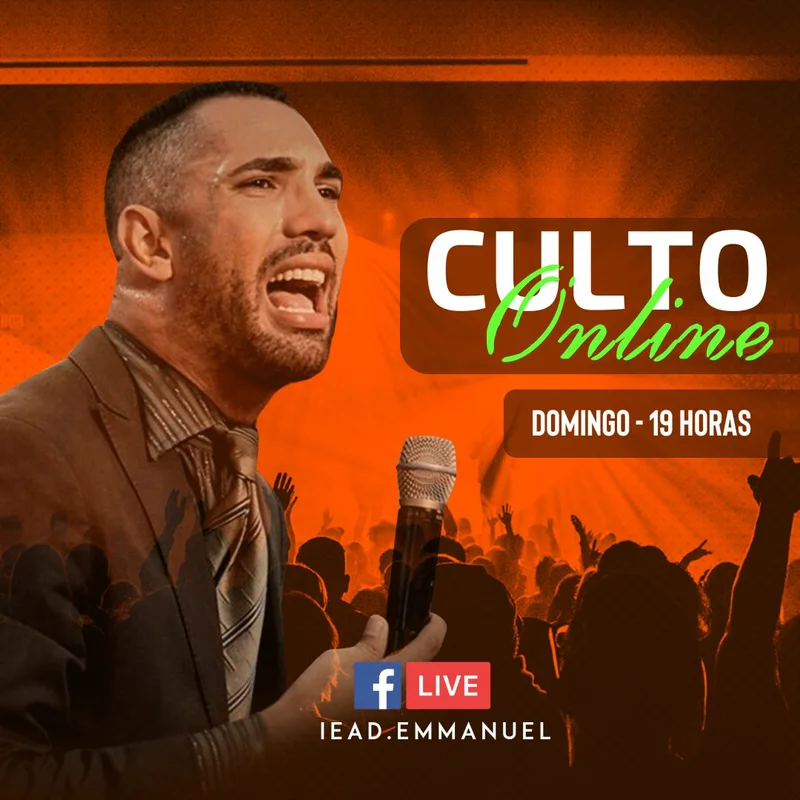 Culto Online – Live no Facebook | Culto Online | Arte para Igreja Editável no Canva | Feed Culto Online – Live no Facebook | Culto Online | Arte para Igreja Editável no Canva | Feed