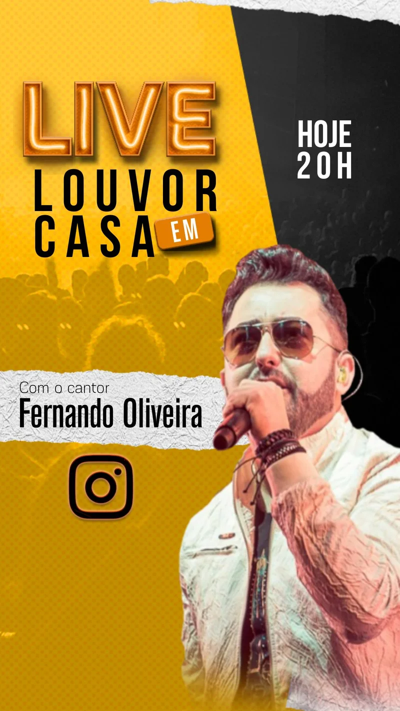 Live Louvor em Casa | Culto Online | Arte para Igreja Editável no Canva | Story Live Louvor em Casa | Culto Online | Arte para Igreja Editável no Canva | Story