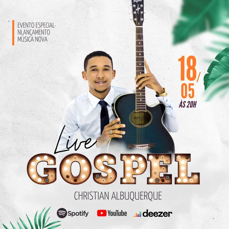 Live Gospel | Culto Online | Arte para Igreja Editável no Canva | Feed Live Gospel | Culto Online | Arte para Igreja Editável no Canva | Feed