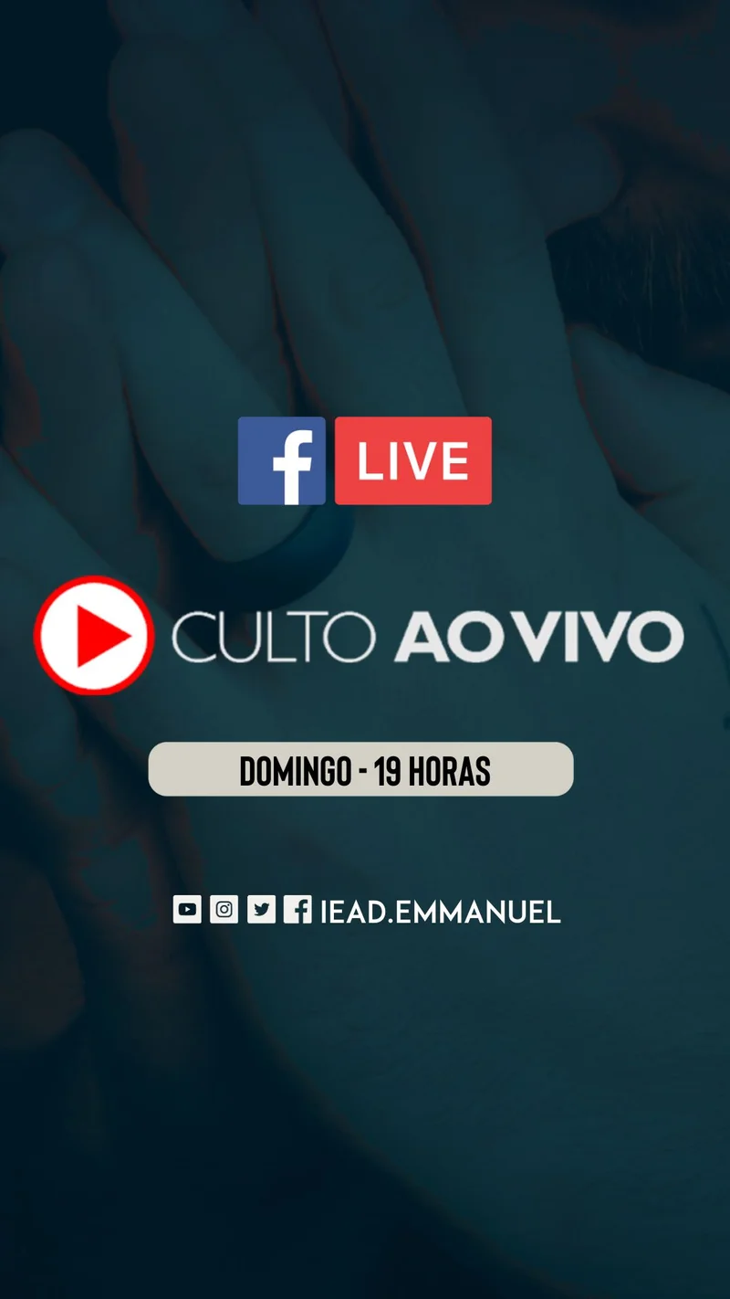 Culto Ao Vivo no Facebook | Culto Online | Arte para Igreja Editável no Canva | Story