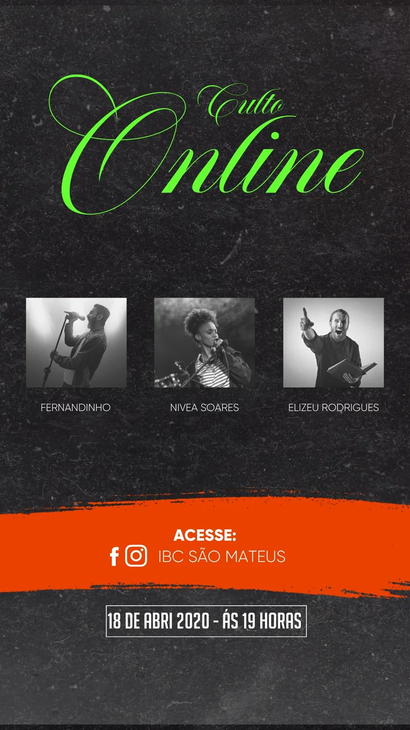 Culto Online – IBC São Mateus | Culto Online | Arte para Igreja Editável no Canva | Story Culto Online – IBC São Mateus | Culto Online | Arte para Igreja Editável no Canva | Story