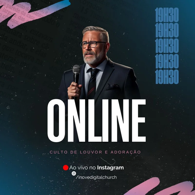 Louvor e Adoração | Culto Online | Arte para Igreja Editável no Canva | Feed Louvor e Adoração | Culto Online | Arte para Igreja Editável no Canva | Feed