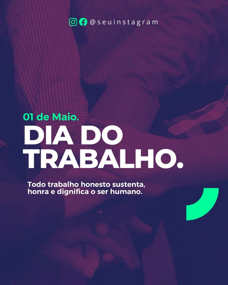 Dia do Trabalho | Datas Comemorativas | Arte para Igreja Editável no Canva | Cartaz