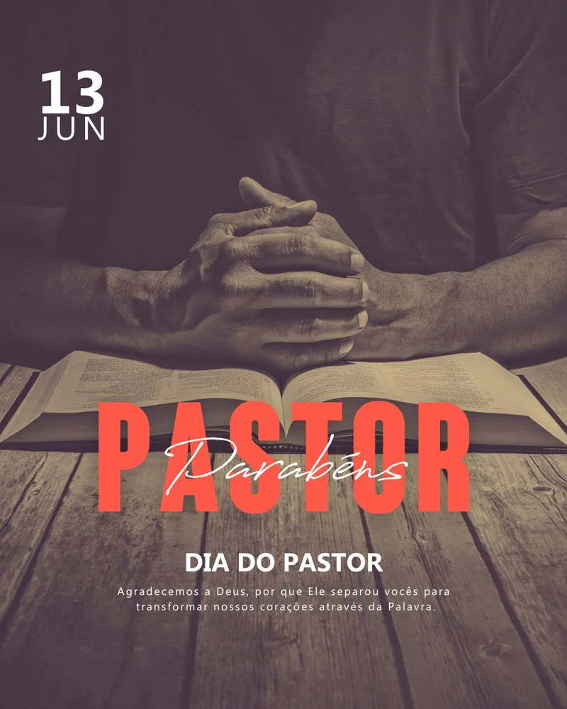 Dia do Pastor com Honra e Fé | Datas Comemorativas | Arte para Igreja Editável no Canva | Cartaz Dia do Pastor com Honra e Fé | Datas Comemorativas | Arte para Igreja Editável no Canva | Cartaz