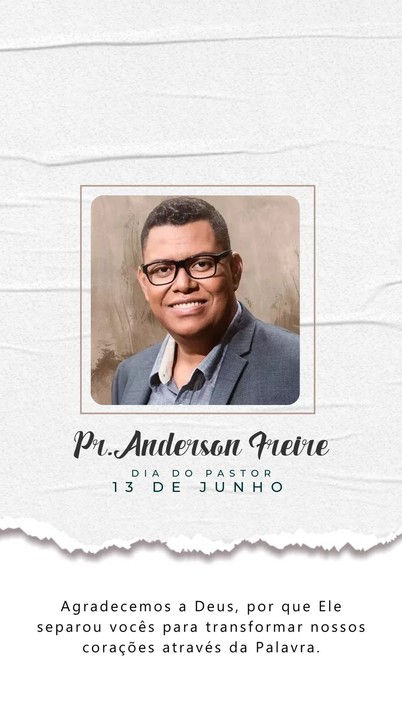 Parabéns, Pastor! | Datas Comemorativas | Arte para Igreja Editável no Canva | Story