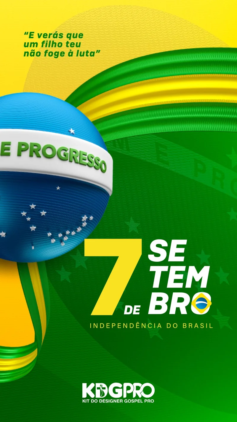 Independência do Brasil - 7 de Setembro | Datas Comemorativas | Arte para Igreja Editável no Canva | Story