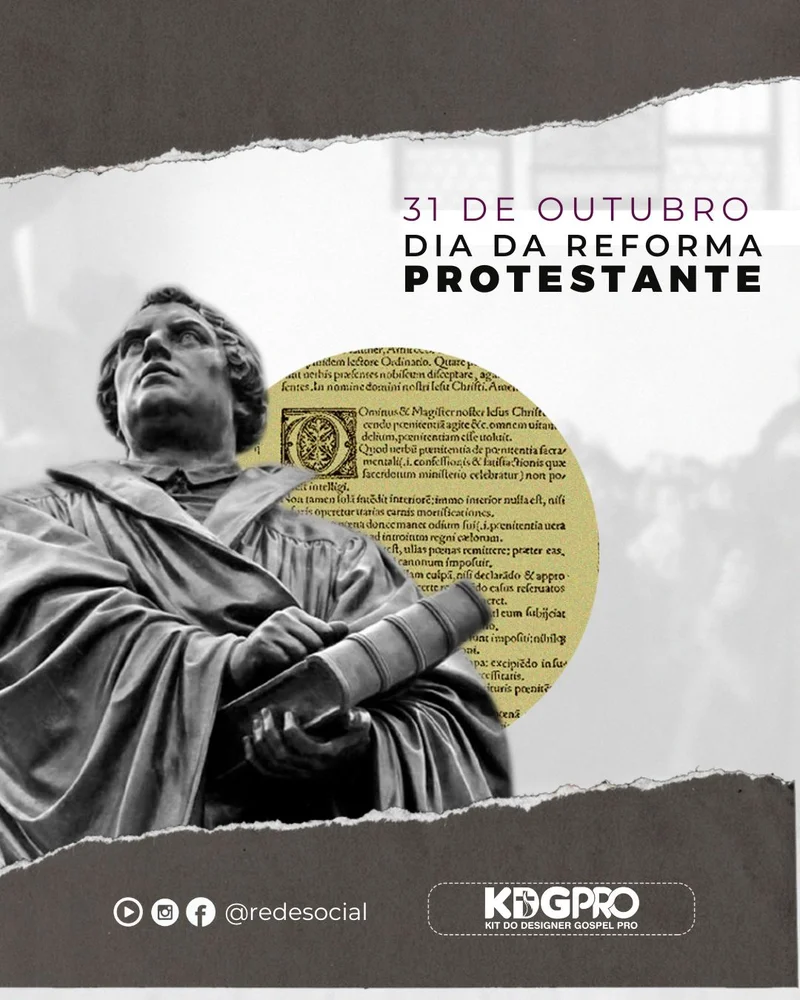 Reforma Protestante - Legado de Fé e Palavra | Datas Comemorativas | Arte para Igreja Editável no Canva | Cartaz