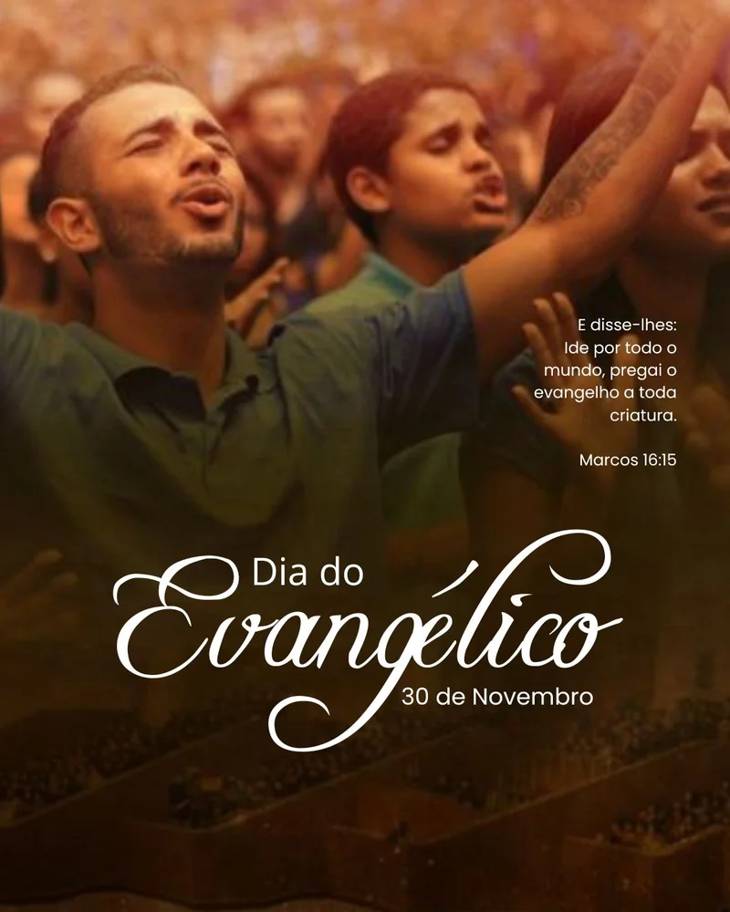 Comemoração ao Dia do Evangélico | Datas Comemorativas | Arte para Igreja Editável no Canva | Cartaz