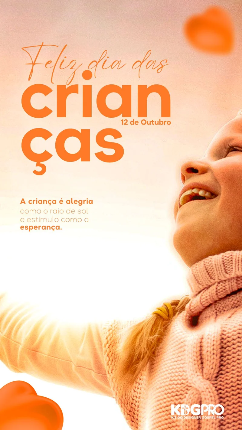 Culto Infantil Especial - Feliz Dia das Crianças | Dia das Crianças | Arte para Igreja Editável no Canva | Story