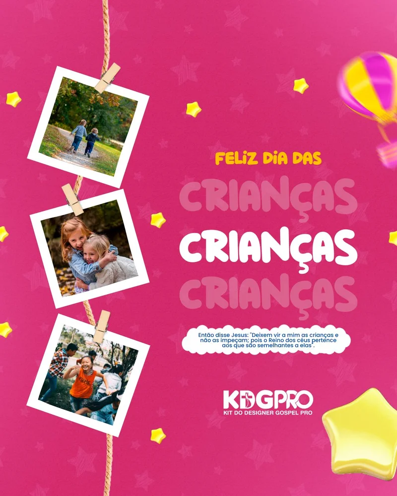 Evento Infantil na Igreja - Dia das Crianças | Dia das Crianças | Arte para Igreja Editável no Canva | Cartaz