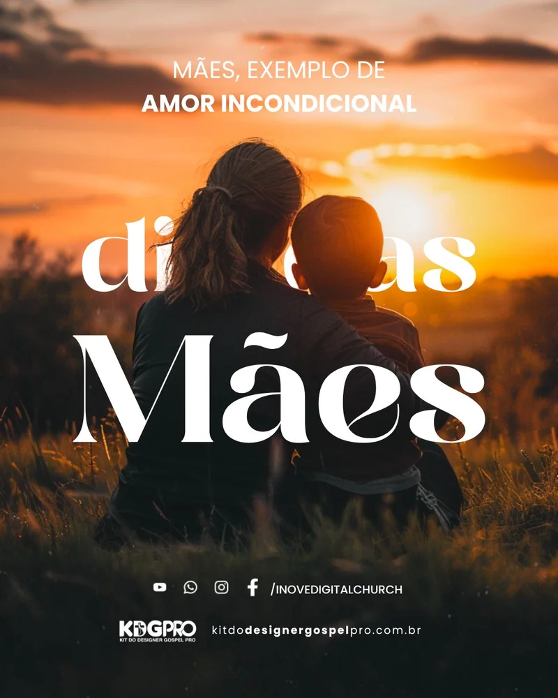 Mãe Cristã | Dia das Mães | Arte para Igreja Editável no Canva | Cartaz