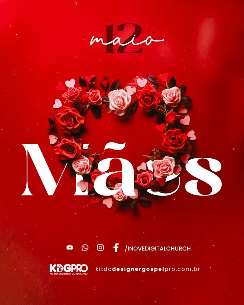Amor Incondicional Materno – Exemplo de Fé | Dia das Mães | Arte para Igreja Editável no Canva | Cartaz