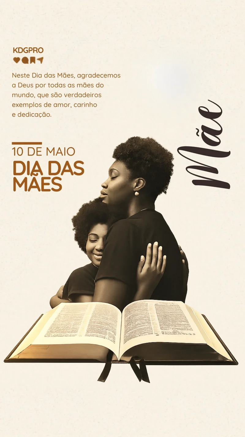 Mês das Mães | Dia das Mães | Arte para Igreja Editável no Canva | Story