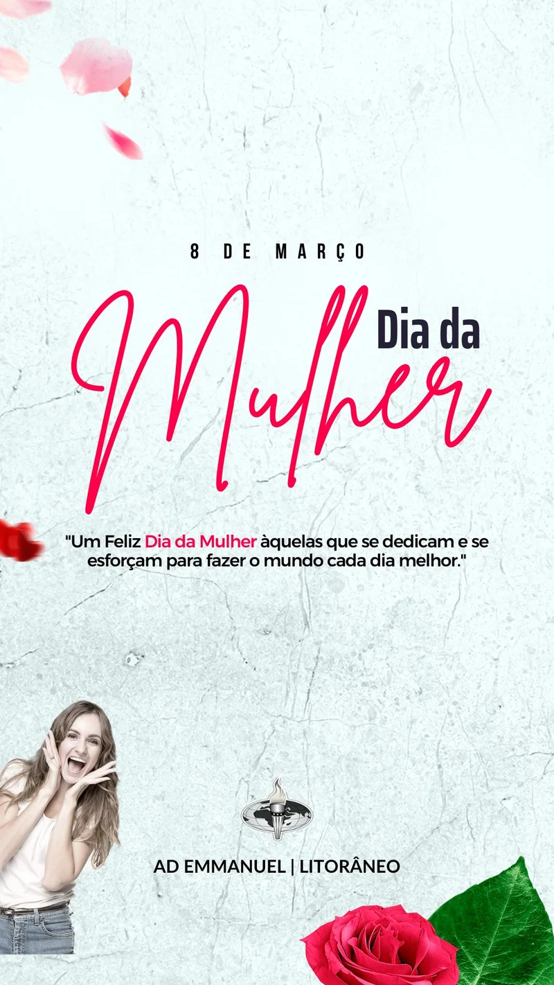 Feliz Dia da Mulher com Propósito de Deus | Dia das Mulheres | Arte para Igreja Editável no Canva | Story Feliz Dia da Mulher com Propósito de Deus | Dia das Mulheres | Arte para Igreja Editável no Canva | Story