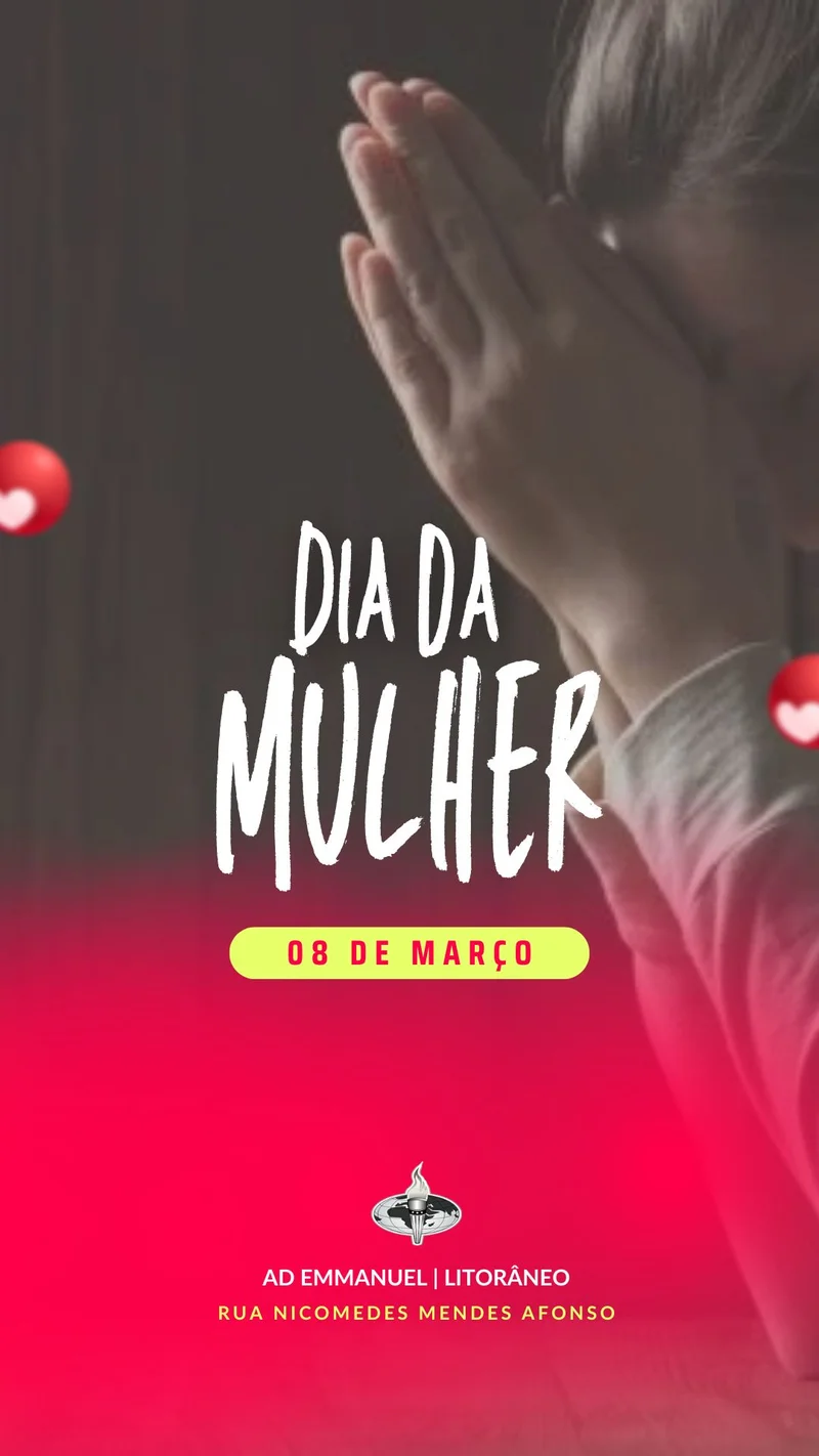 Feliz Dia da Mulher com Propósito de Deus | Dia das Mulheres | Arte para Igreja Editável no Canva | Story Feliz Dia da Mulher com Propósito de Deus | Dia das Mulheres | Arte para Igreja Editável no Canva | Story