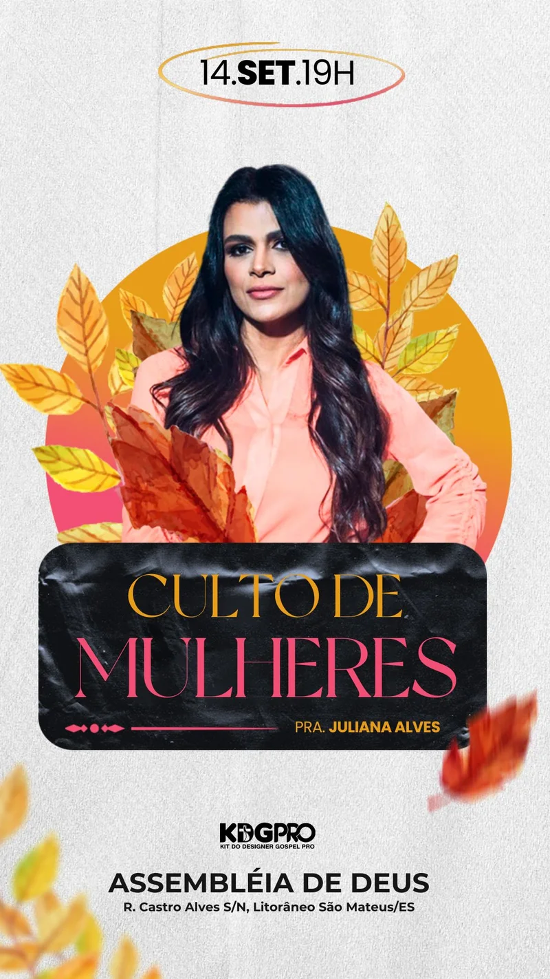 Encontro Feminino | Culto de Mulheres | Arte para Igreja Editável no Canva | Story