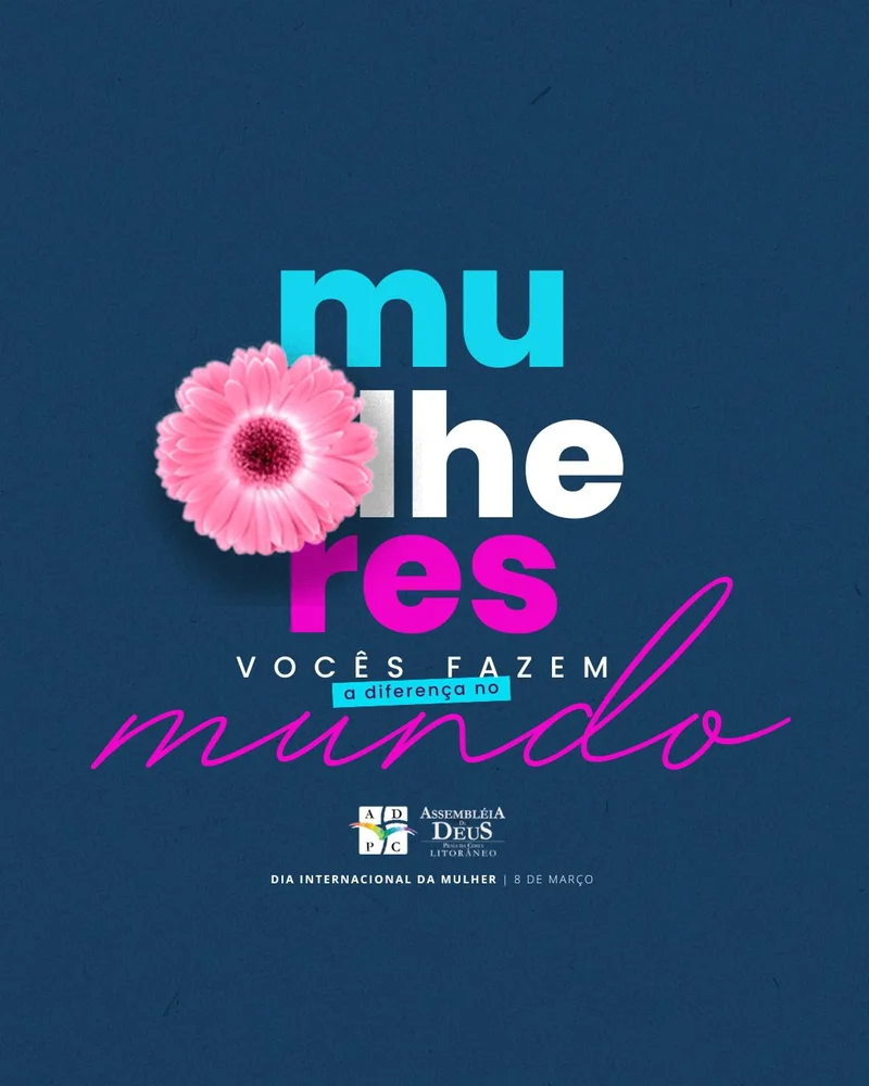 Feliz Dia das Mulheres – Mulher Virtuosa | Dia das Mulheres | Arte para Igreja Editável no Canva | Cartaz