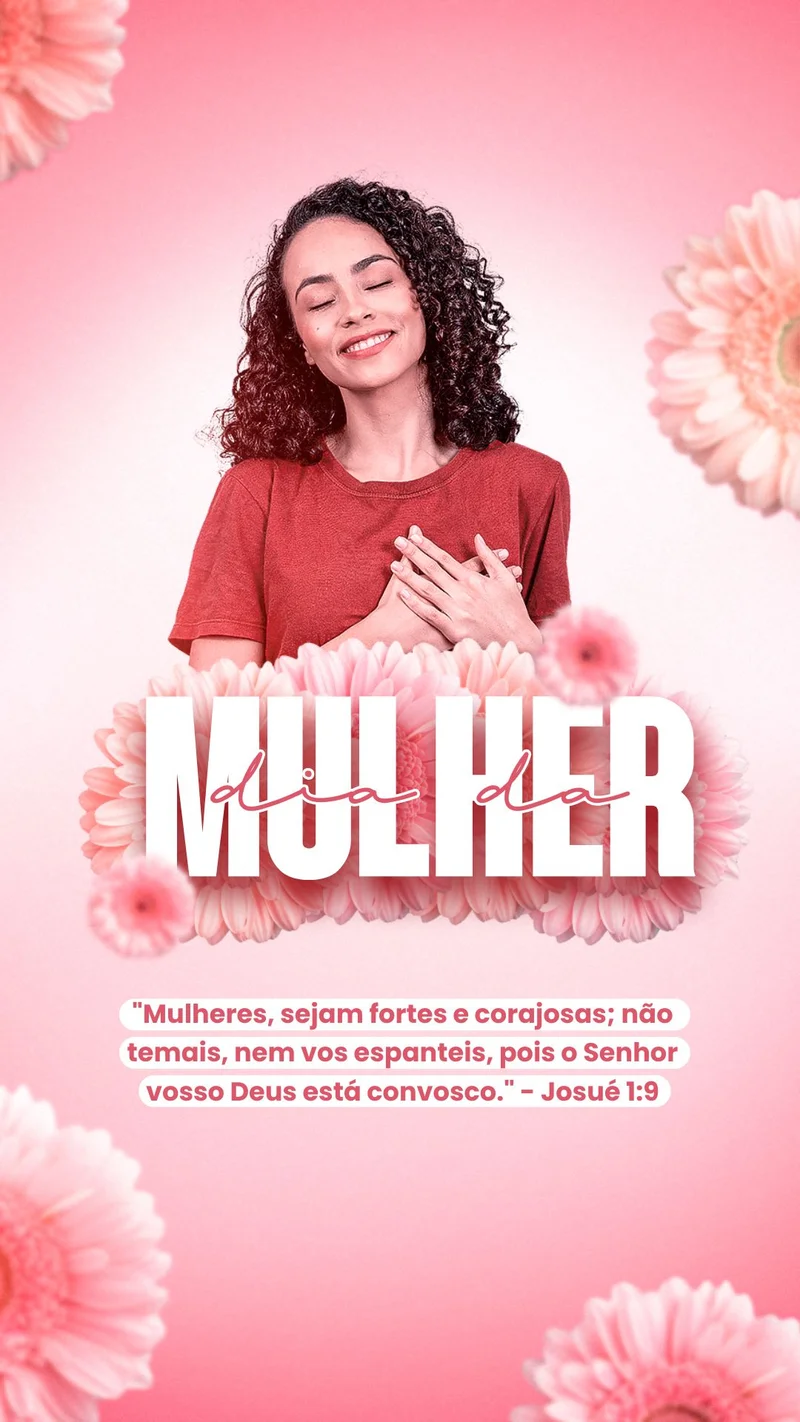 Homenagem dia Mulher | Dia das Mulheres | Arte para Igreja Editável no Canva | Story