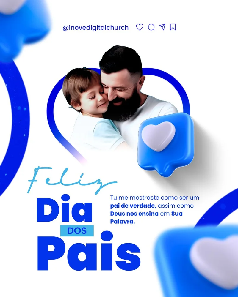 Amor Paternal – Dia dos Pais Igreja | Dia dos Pais | Arte para Igreja Editável no Canva | Cartaz
