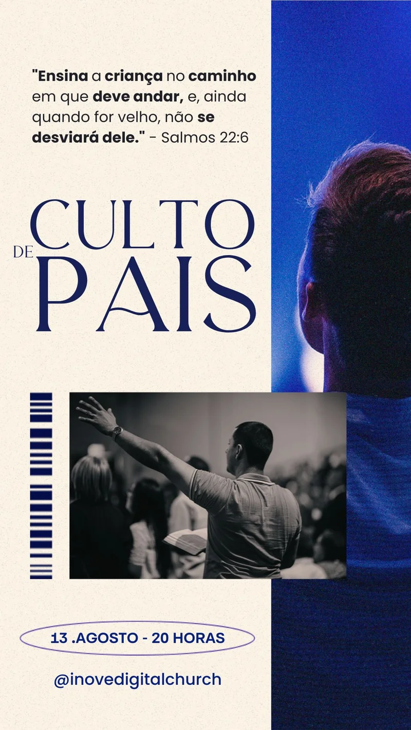 Feliz Dia dos Pais – Amor de Pai e Filha | Dia dos Pais | Arte para Igreja Editável no Canva | Story