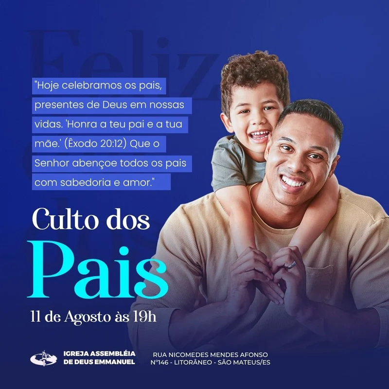 Pai Cristão – Culto dos Pais | Dia dos Pais | Arte para Igreja Editável no Canva | Feed Pai Cristão – Culto dos Pais | Dia dos Pais | Arte para Igreja Editável no Canva | Feed