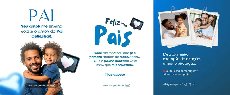 Carrossel Cristão – Feliz Dia dos Pais | Dia dos Pais | Arte para Igreja Editável no Canva | carrossel