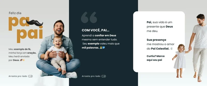 Carrossel para Igrejas – Feliz Dia dos Pais | Dia dos Pais | Arte para Igreja Editável no Canva | carrossel