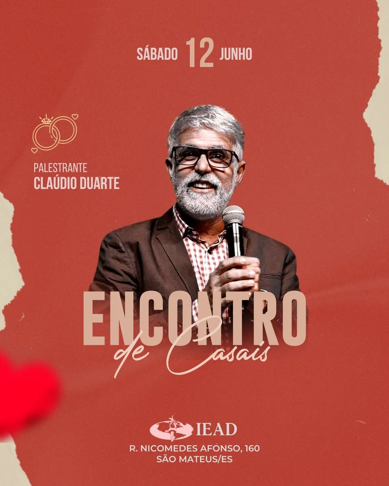 Encontro de Casais | Arte para Igreja Editável no Canva | Cartaz Encontro de Casais | Arte para Igreja Editável no Canva | Cartaz
