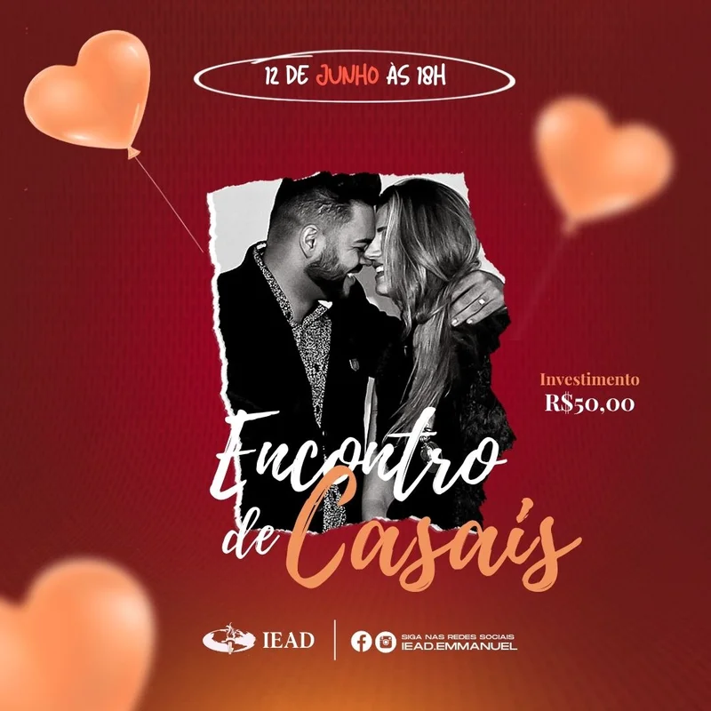 Encontro de Casais | Arte para Igreja Editável no Canva | Feed Encontro de Casais | Arte para Igreja Editável no Canva | Feed