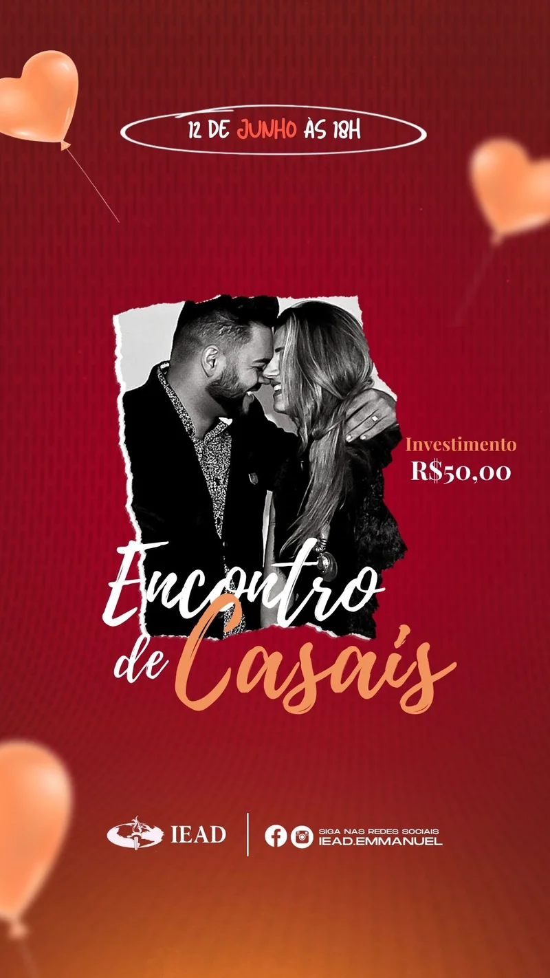 Encontro de Casais | Arte para Igreja Editável no Canva | Story Encontro de Casais | Arte para Igreja Editável no Canva | Story
