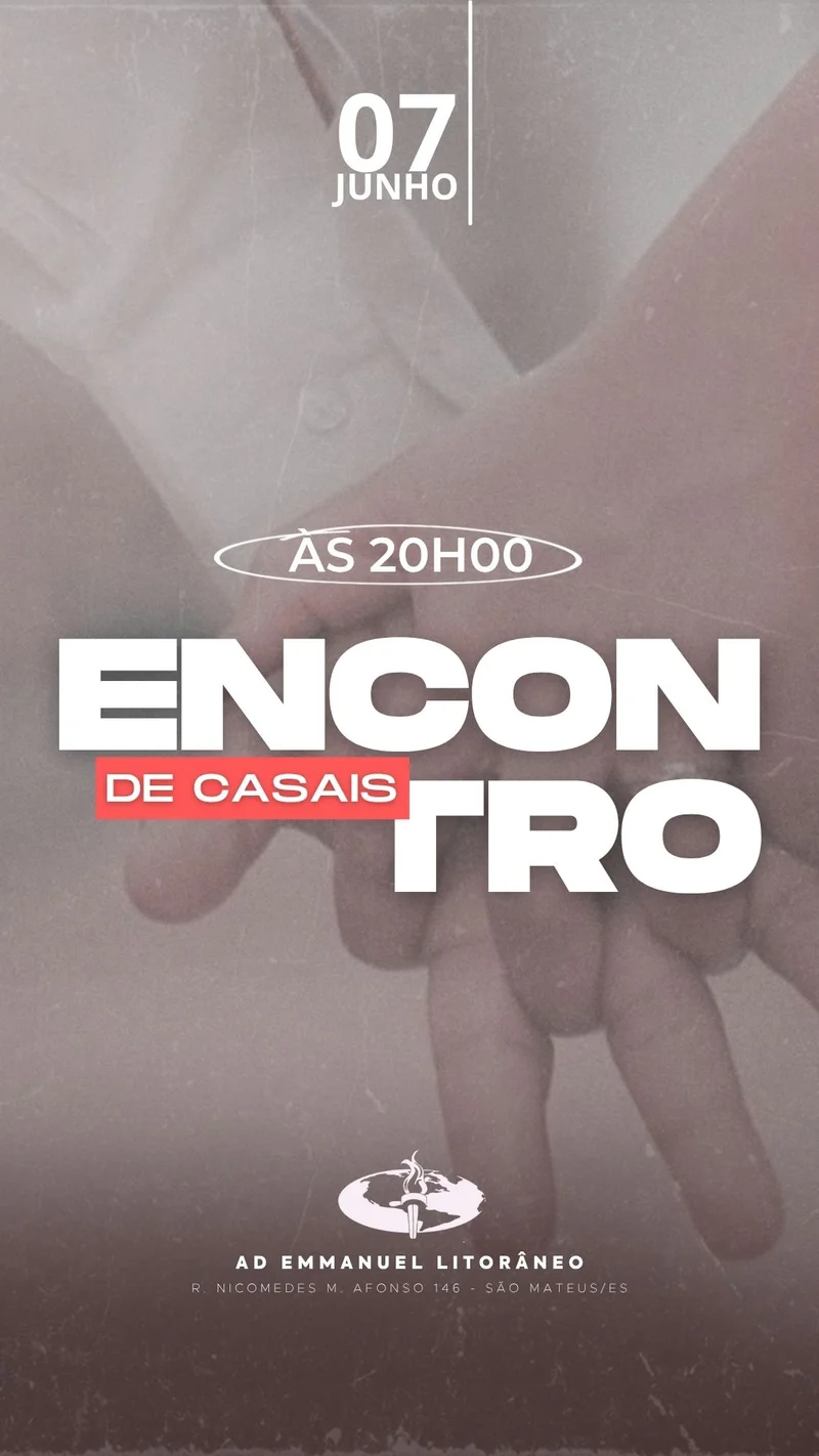 Encontro de Casais – AD Emmanuel Litorâneo | Encontro de Casais | Arte para Igreja Editável no Canva | Story Encontro de Casais – AD Emmanuel Litorâneo | Encontro de Casais | Arte para Igreja Editável no Canva | Story