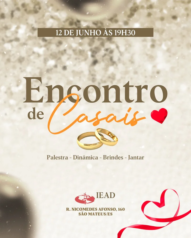 Encontro de Casais | Arte para Igreja Editável no Canva | Cartaz Encontro de Casais | Arte para Igreja Editável no Canva | Cartaz