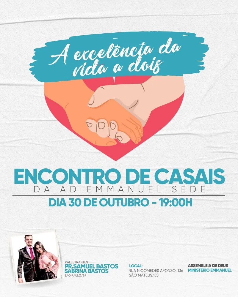 Encontro de Casais – A Excelência da Vida a Dois | Encontro de Casais | Arte para Igreja Editável no Canva | Cartaz Encontro de Casais – A Excelência da Vida a Dois | Encontro de Casais | Arte para Igreja Editável no Canva | Cartaz