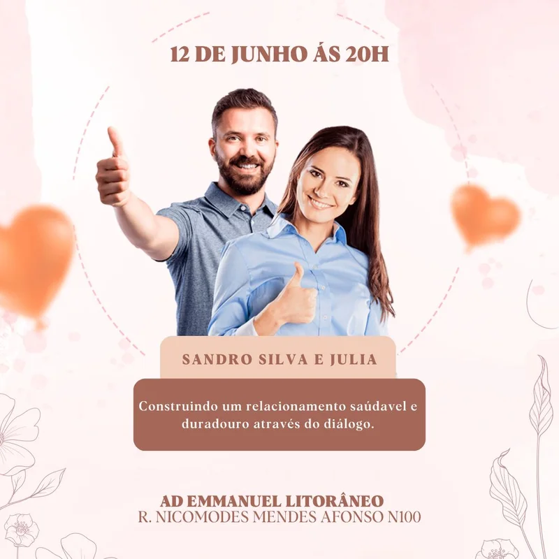 Construindo um Relacionamento Saudável e Duradouro | Encontro de Casais | Arte para Igreja Editável no Canva | Feed Construindo um Relacionamento Saudável e Duradouro | Encontro de Casais | Arte para Igreja Editável no Canva | Feed