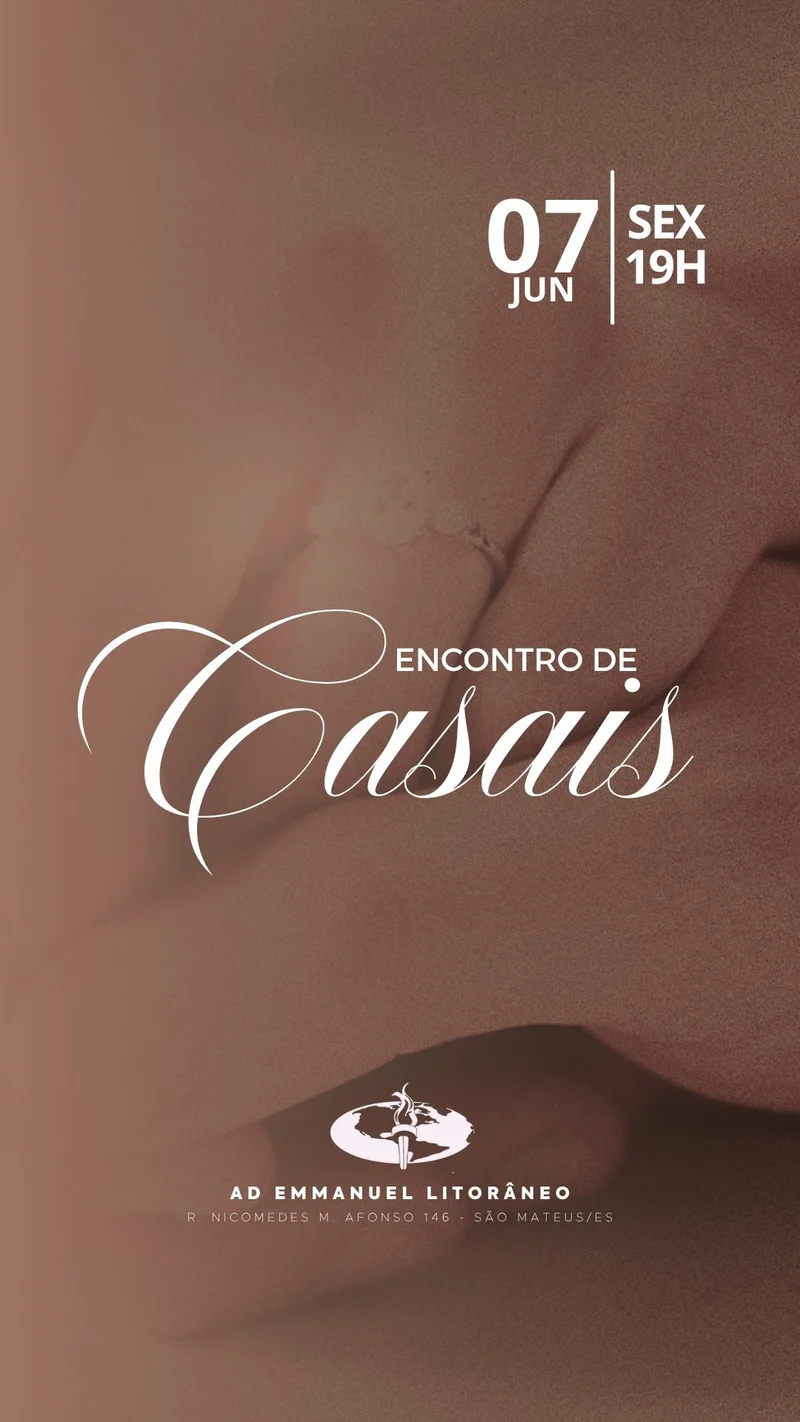 Encontro de Casais – Sexta-feira | Encontro de Casais | Arte para Igreja Editável no Canva | Story