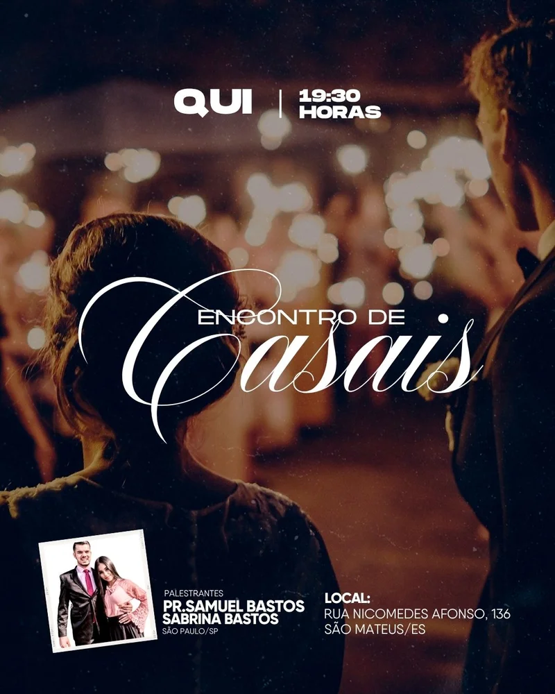 Encontro de Casais – Quinta-feira | Encontro de Casais | Arte para Igreja Editável no Canva | Cartaz
