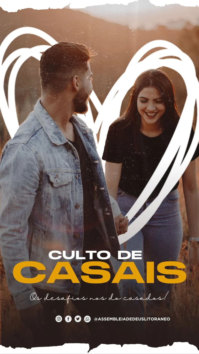 Desafios do Casamento | Encontro de Casais | Arte para Igreja Editável no Canva | Story