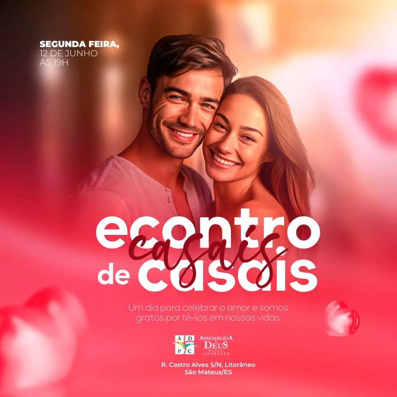 Celebrando o Amor | Encontro de Casais | Arte para Igreja Editável no Canva | Feed Celebrando o Amor | Encontro de Casais | Arte para Igreja Editável no Canva | Feed