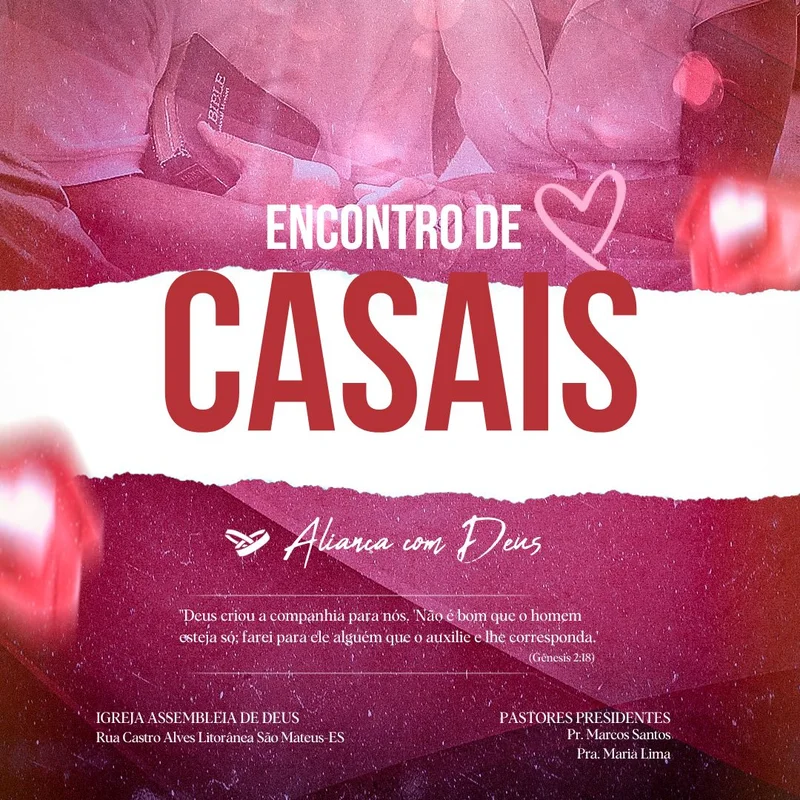 Aliança com Deus | Encontro de Casais | Arte para Igreja Editável no Canva | Feed Aliança com Deus | Encontro de Casais | Arte para Igreja Editável no Canva | Feed