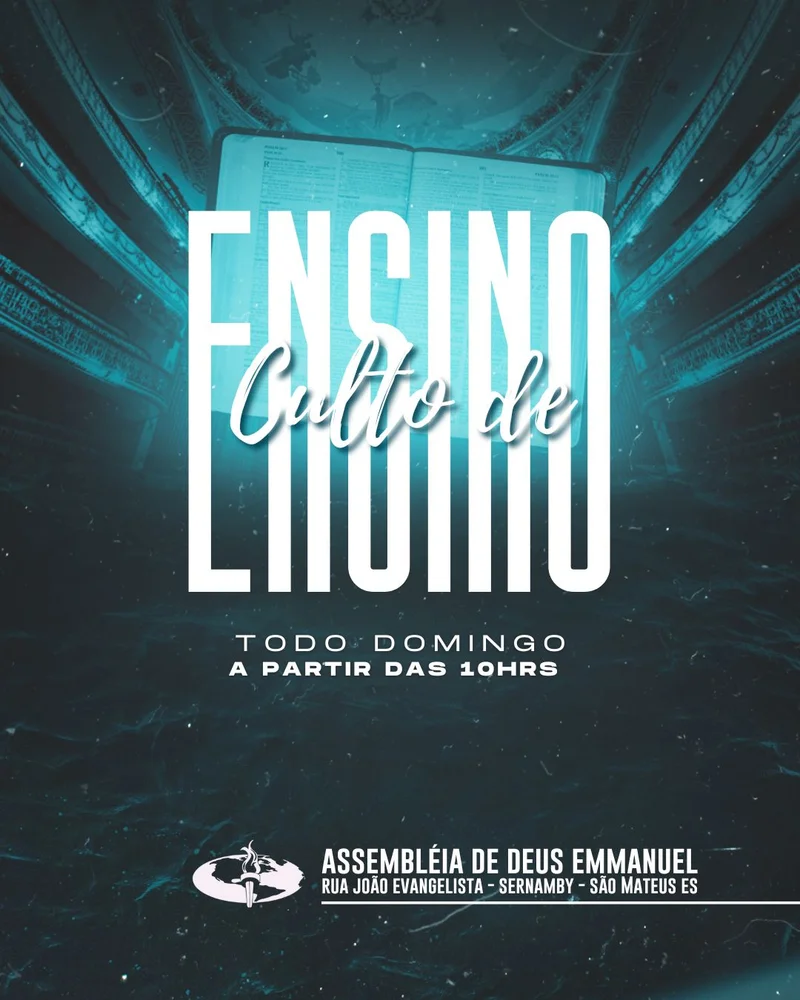 Culto de Ensino – Todo Domingo | Ensino Bíblico | Arte para Igreja Editável no Canva | Cartaz Culto de Ensino – Todo Domingo | Ensino Bíblico | Arte para Igreja Editável no Canva | Cartaz