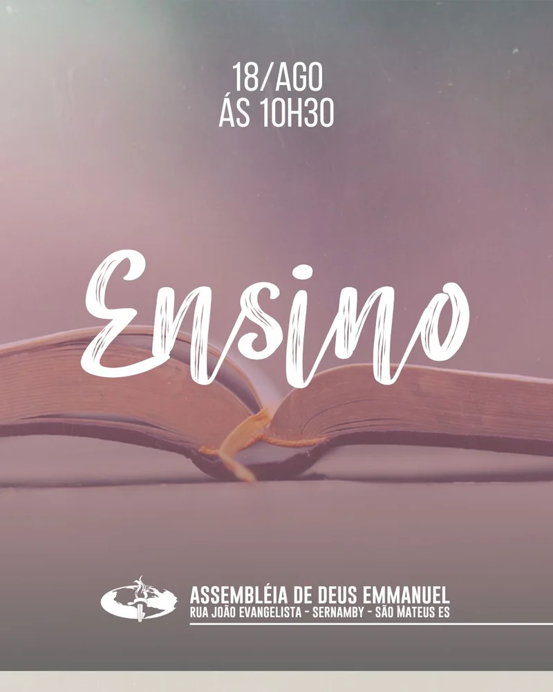 Ensino Bíblico – Assembleia de Deus Emmanuel | Ensino Bíblico | Arte para Igreja Editável no Canva | Cartaz Ensino Bíblico – Assembleia de Deus Emmanuel | Ensino Bíblico | Arte para Igreja Editável no Canva | Cartaz