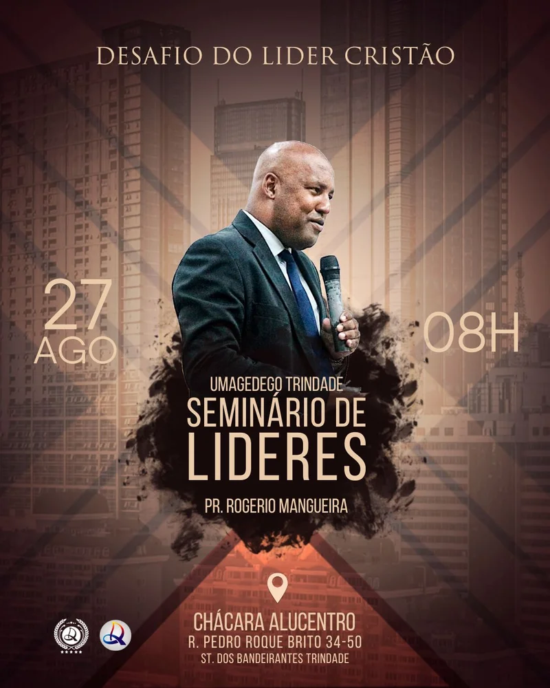 Seminário de Líderes – UMAGEDEGO Trindade | Ensino Bíblico | Arte para Igreja Editável no Canva | Cartaz Seminário de Líderes – UMAGEDEGO Trindade | Ensino Bíblico | Arte para Igreja Editável no Canva | Cartaz