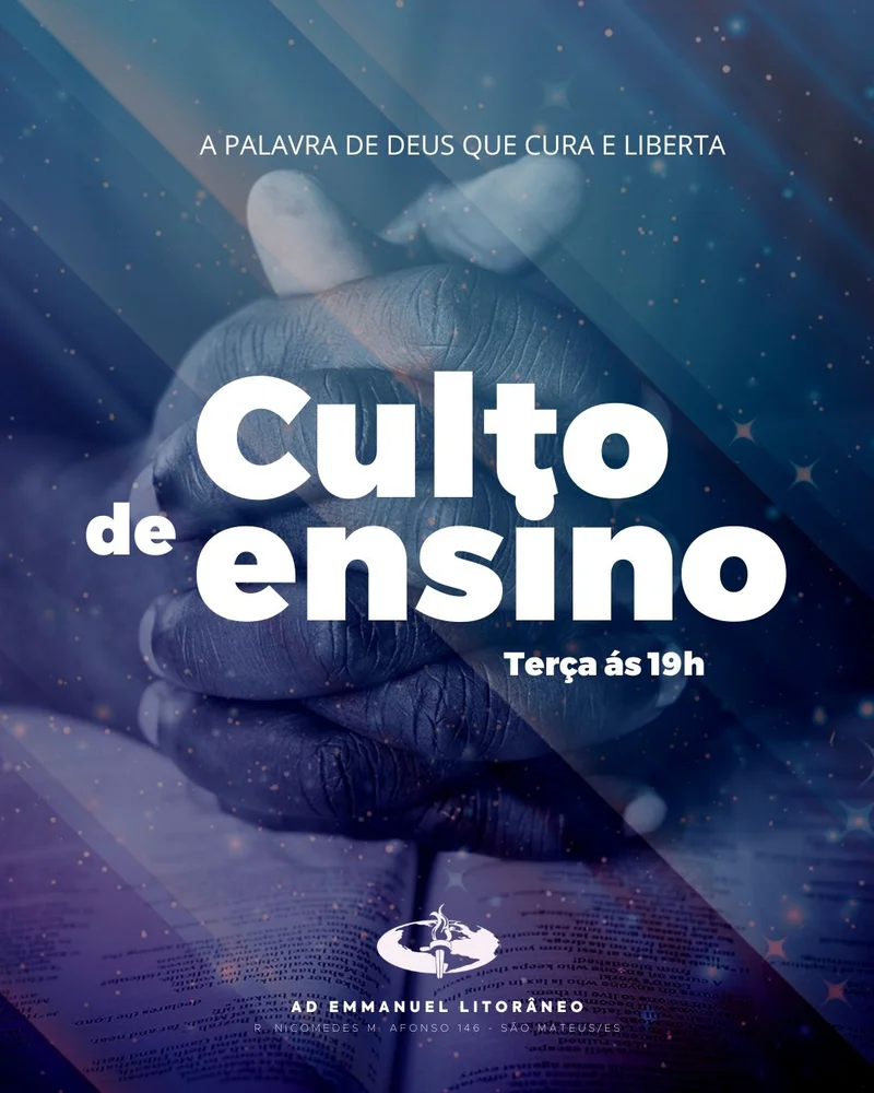 Culto de Ensino – A Palavra de Deus que Cura e Liberta | Ensino Bíblico | Arte para Igreja Editável no Canva | Cartaz Culto de Ensino – A Palavra de Deus que Cura e Liberta | Ensino Bíblico | Arte para Igreja Editável no Canva | Cartaz