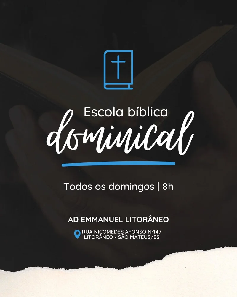 Escola Bíblica Dominical – Todos os Domingos | Ensino Bíblico | Arte para Igreja Editável no Canva | Cartaz Escola Bíblica Dominical – Todos os Domingos | Ensino Bíblico | Arte para Igreja Editável no Canva | Cartaz