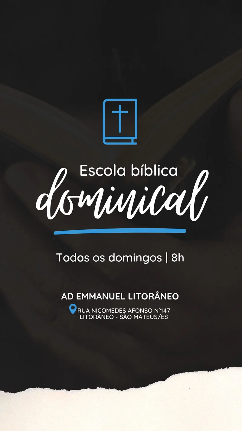 Escola Bíblica Dominical – Todos os Domingos | Ensino Bíblico | Arte para Igreja Editável no Canva | Story Escola Bíblica Dominical – Todos os Domingos | Ensino Bíblico | Arte para Igreja Editável no Canva | Story