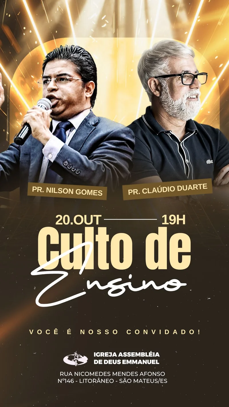 Culto com Pastores | Ensino Bíblico | Arte para Igreja Editável no Canva | Story Culto com Pastores | Ensino Bíblico | Arte para Igreja Editável no Canva | Story