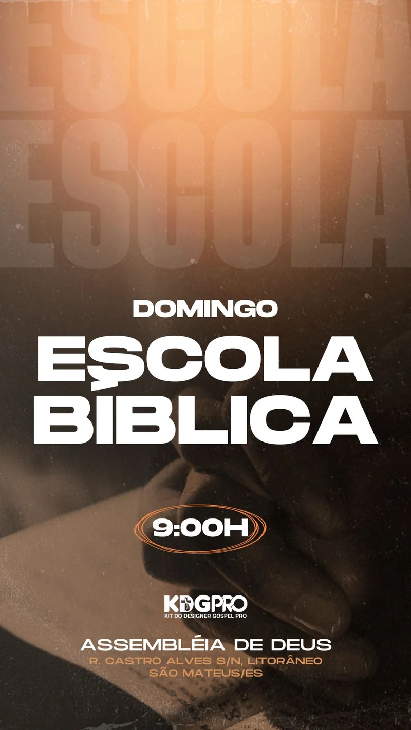 Escola Bíblica | Ensino Bíblico | Arte para Igreja Editável no Canva | Story
